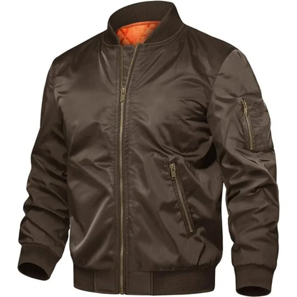 Men's Jackets Windproof Bomber Full Zip Winter Warm Padded Coats